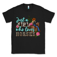Black just a girl who loves horses Classic Tee - MaliasSmallBusiness