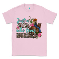 Bubblegum Pink just a girl who loves horses Classic Tee - MaliasSmallBusiness