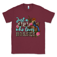 Burgundy just a girl who loves horses Classic Tee - MaliasSmallBusiness