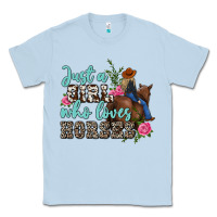 Dusty Blue just a girl who loves horses Classic Tee - MaliasSmallBusiness