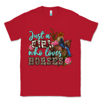 Red just a girl who loves horses Classic Tee - MaliasSmallBusiness