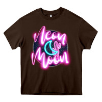 Chocolate Brown neon moon Heavy Core Tee - JahusDesignShop