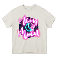 Cream neon moon Heavy Core Tee - JahusDesignShop
