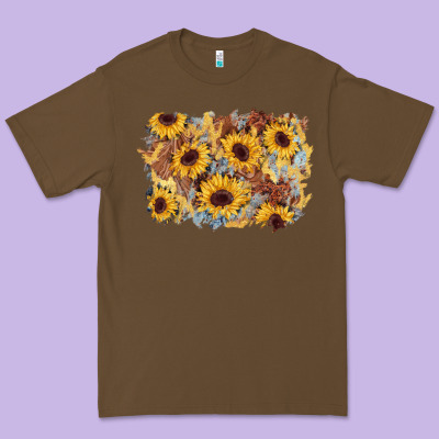 Sunflower Glitter Leather Background Premium Tee Designed By Adodesignshop