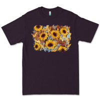 Plum sunflower glitter leather background Premium Tee - AdoDesignShop