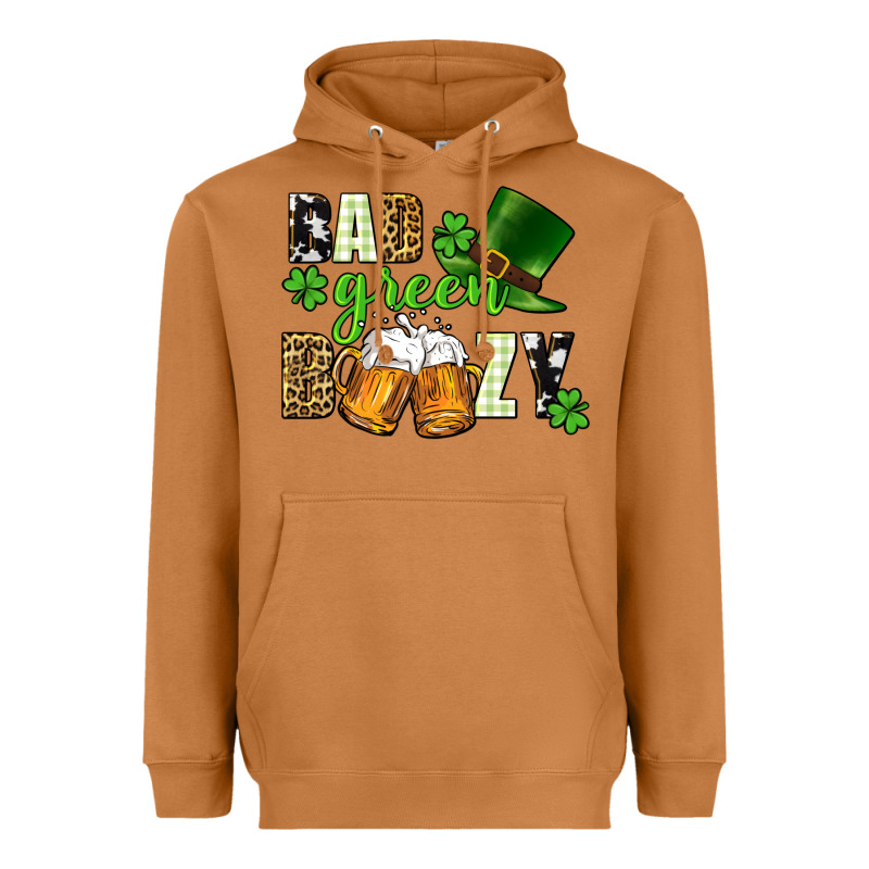 Bad Green Boozy St. Patrick's Day Heavyweight Hoodie by CowGirlArtShop | Teevron