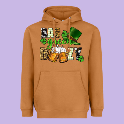 Bad Green Boozy St. Patrick's Day Heavyweight Hoodie Designed By Cowgirlartshop