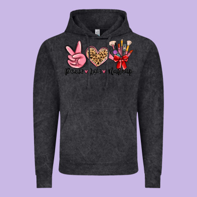 Peace Love Makeup Vintage Hoodie Designed By Maliassmallbusiness