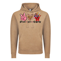 Vintage Coffee peace love makeup Vintage Hoodie - MaliasSmallBusiness