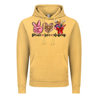 Vintage Mustard peace love makeup Vintage Hoodie - MaliasSmallBusiness