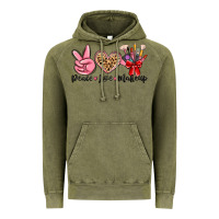 Vintage Olive peace love makeup Vintage Hoodie - MaliasSmallBusiness