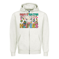 Oatmeal Heather Happy Easter Heifers Easter Day Zipper Hoodie - HowdyJamesFarm