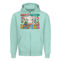 Seafoam Happy Easter Heifers Easter Day Zipper Hoodie - HowdyJamesFarm