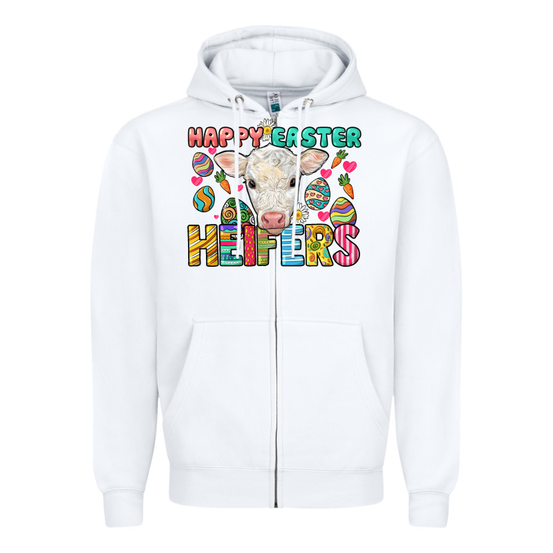 Happy Easter Heifers Easter Day Zipper Hoodie by HowdyJamesFarm | Teevron