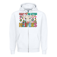 White Happy Easter Heifers Easter Day Zipper Hoodie - HowdyJamesFarm