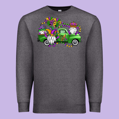 Mardi Gras Gnomes Truck Premium Sweatshirt Designed By Oliviacreatesart