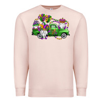Pale Pink mardi gras gnomes truck Premium Sweatshirt - OliviaCreatesArt