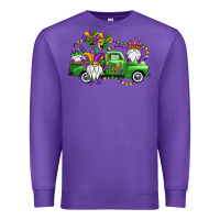 Purple mardi gras gnomes truck Premium Sweatshirt - OliviaCreatesArt