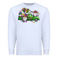 White mardi gras gnomes truck Premium Sweatshirt - OliviaCreatesArt