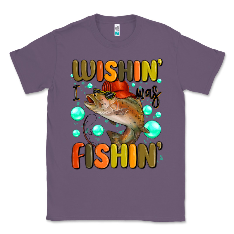 Wishing I Was Fishing Classic Tee by MaliasSmallBusiness | Teevron