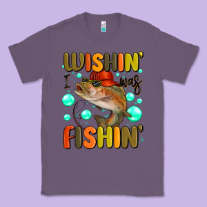 Wishing I Was Fishing Classic Tee Designed By Maliassmallbusiness