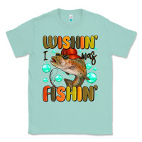 Seafoam wishing i was fishing Classic Tee - MaliasSmallBusiness