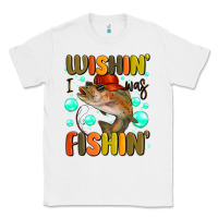 White wishing i was fishing Classic Tee - MaliasSmallBusiness