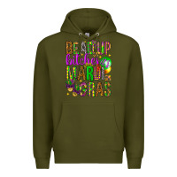 Army Green Bead up bitches it's Mardi Gras Premium Hoodie - HowdyJamesFarm