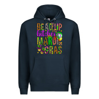 Navy Bead up bitches it's Mardi Gras Premium Hoodie - HowdyJamesFarm
