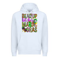 White Bead up bitches it's Mardi Gras Premium Hoodie - HowdyJamesFarm