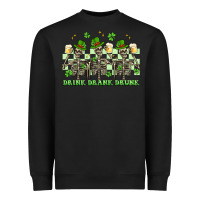 Black st. patrick's day skeletons drink drank drunk Heavyweight Sweatshirt - Artiststas