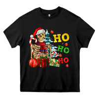 Black Christmas ho ho ho skeleton Heavy Core Tee - AdoDesignShop