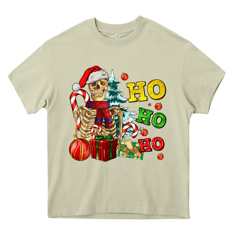 Christmas Ho Ho Ho Skeleton Heavy Core Tee by AdoDesignShop | Teevron