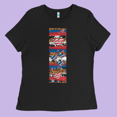 Usa Flag And Western Patterns  Penwraps 1 Ladies Tee Designed By Artiststas