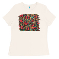 Bone Easter Butterflies Background Ladies Tee - RanaPortraitStore