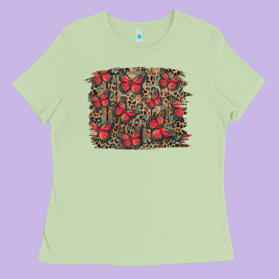 Easter Butterflies Background Ladies Tee Designed By Ranaportraitstore