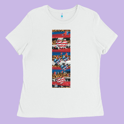 Usa Flag And Western Patterns  Penwraps 1 Ladies Tee Designed By Artiststas