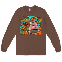 Chestnut Fall Cow Rainbow Long Sleeve Tee - LillyAllenDesigns