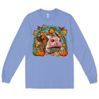 Colony Blue Fall Cow Rainbow Long Sleeve Tee - LillyAllenDesigns