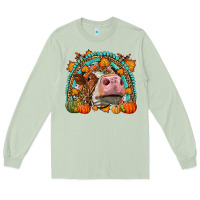 Matcha Fall Cow Rainbow Long Sleeve Tee - LillyAllenDesigns