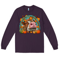Plum Fall Cow Rainbow Long Sleeve Tee - LillyAllenDesigns