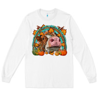 White Fall Cow Rainbow Long Sleeve Tee - LillyAllenDesigns
