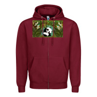 Burgundy cute panda Zipper Hoodie - TumblerDesignByShophia