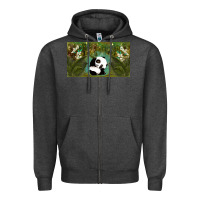 Charcoal Heather cute panda Zipper Hoodie - TumblerDesignByShophia
