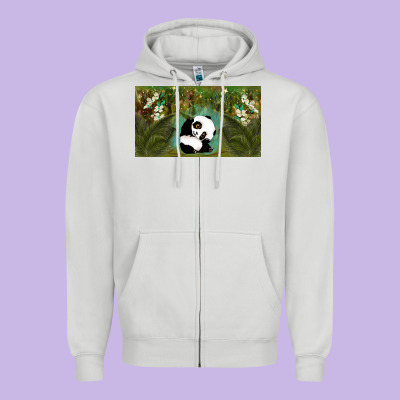 Cute Panda Zipper Hoodie Designed By Tumblerdesignbyshophia