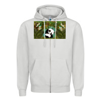 Dove Grey cute panda Zipper Hoodie - TumblerDesignByShophia
