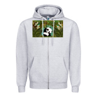 Heather Grey cute panda Zipper Hoodie - TumblerDesignByShophia