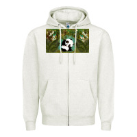 Oatmeal Heather cute panda Zipper Hoodie - TumblerDesignByShophia