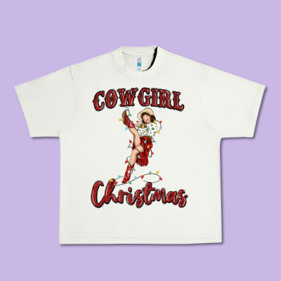 Cowgirl Christmas Urban Heavy Tee Designed By Maliassmallbusiness