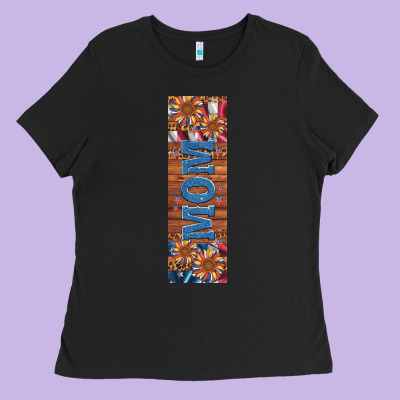 Usa Flag And Mom Penwraps Ladies Tee Designed By Artiststas